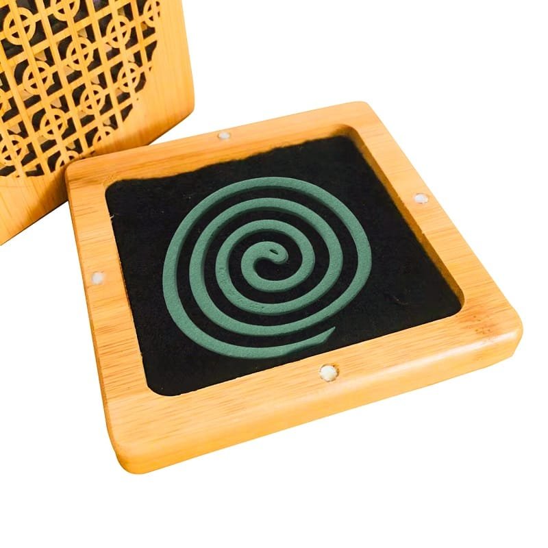 Bamboo incense and coil storage box
