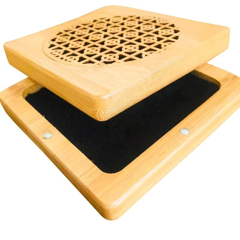 Bamboo incense and coil storage box
