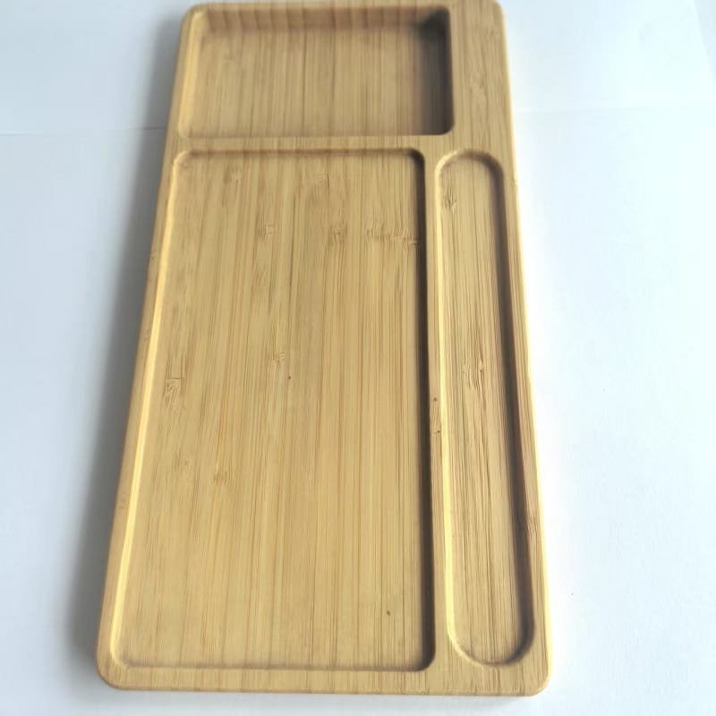 Bamboo wireless charging station with Qi and cable organizer