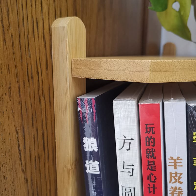Bamboo corner shelf for space-saving display