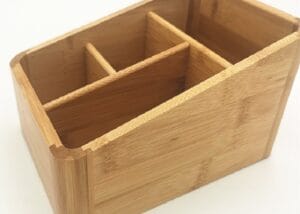 Bamboo single remote holder and phone stand