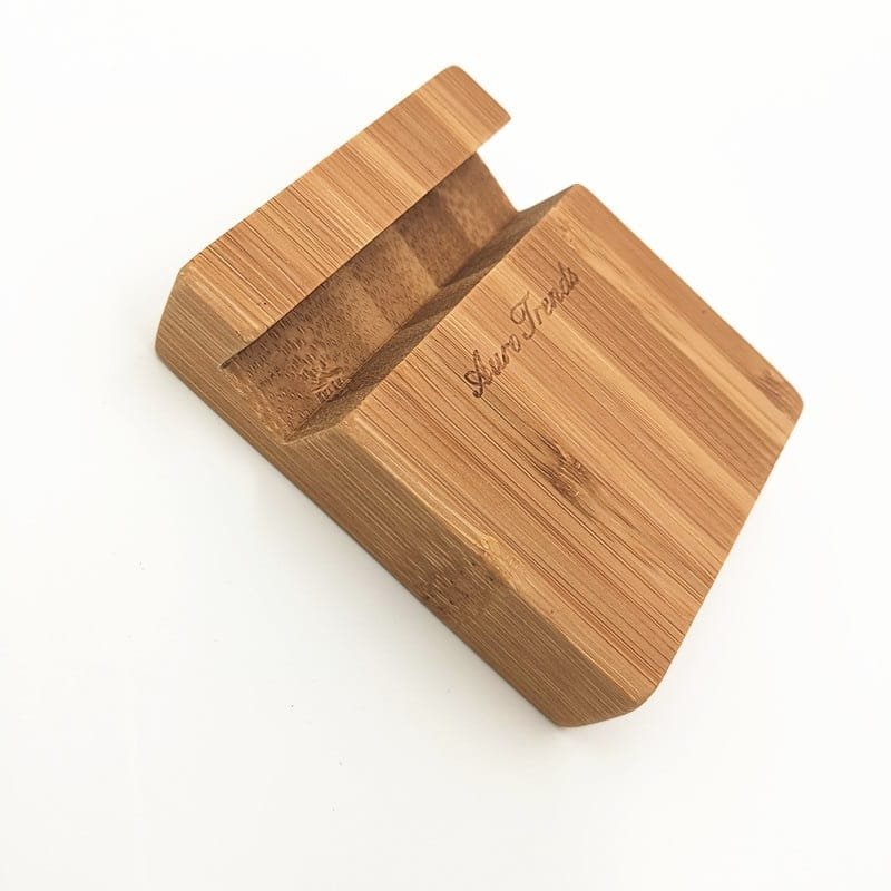 Bamboo phone stand for desk or table
