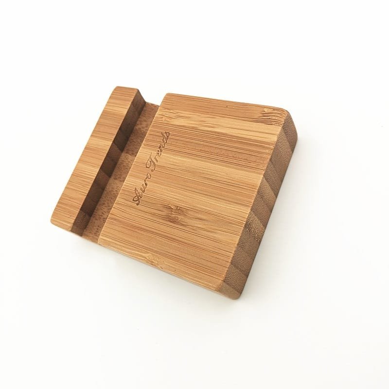 Bamboo phone stand for desk or table
