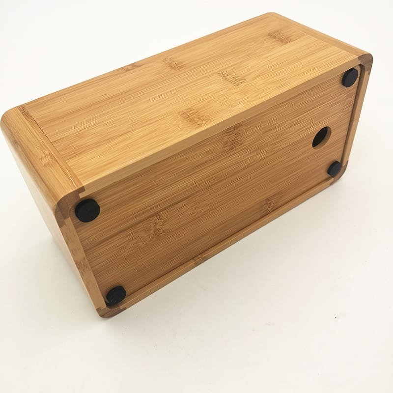 Rectangular bamboo tissue box cover