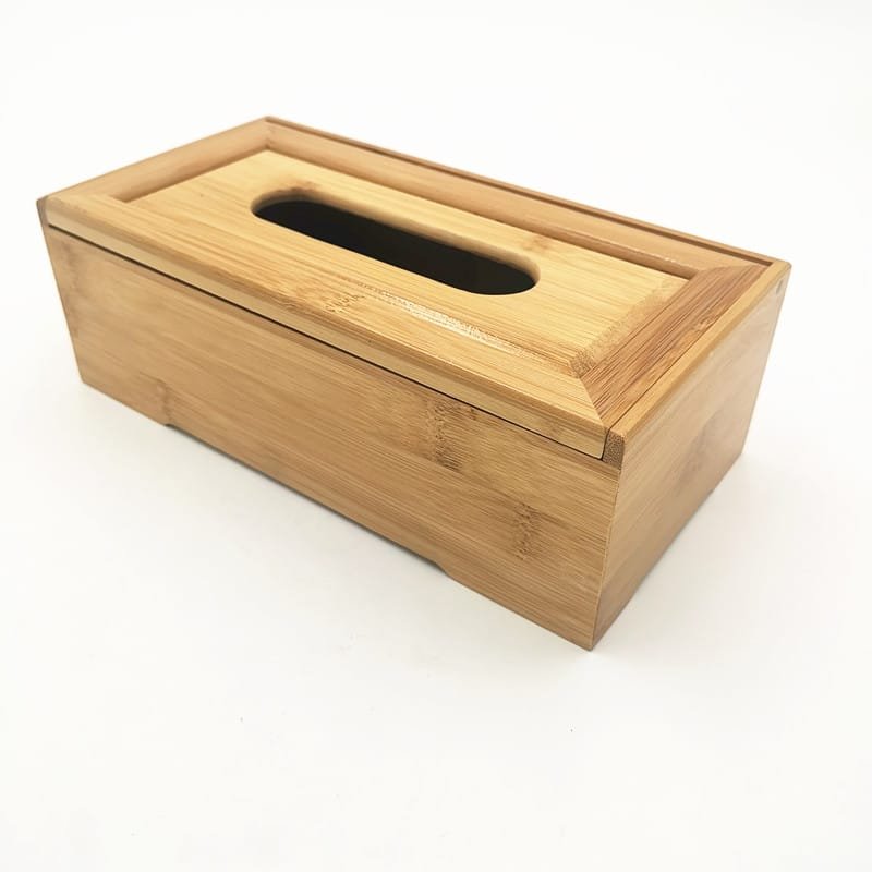 Square bamboo tissue box cover