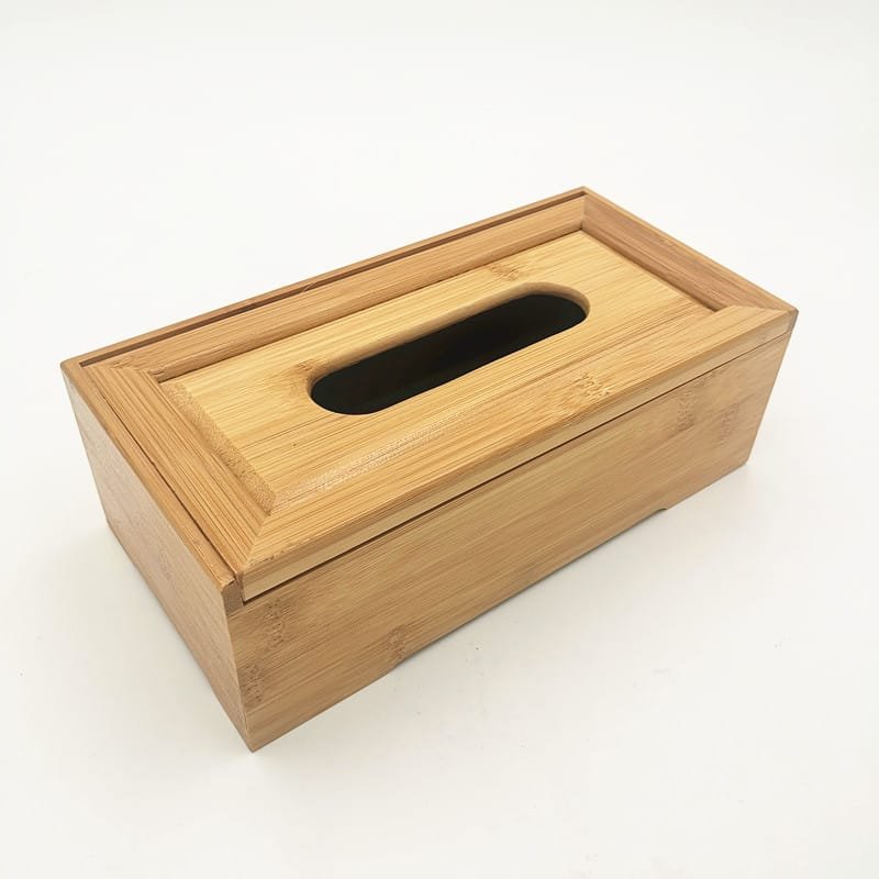 Square bamboo tissue box cover