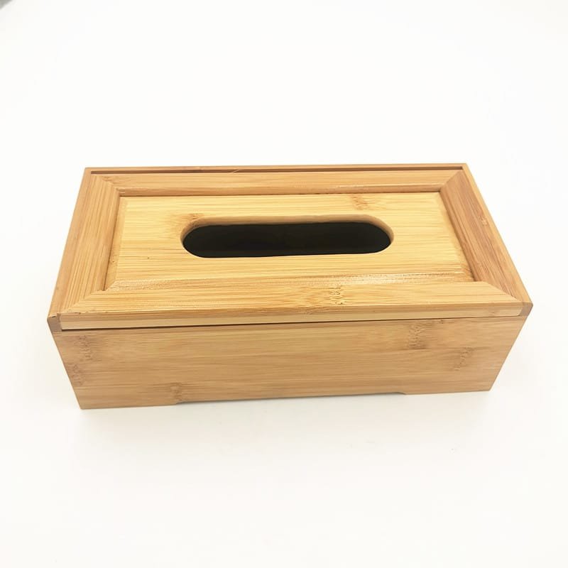 Square bamboo tissue box cover