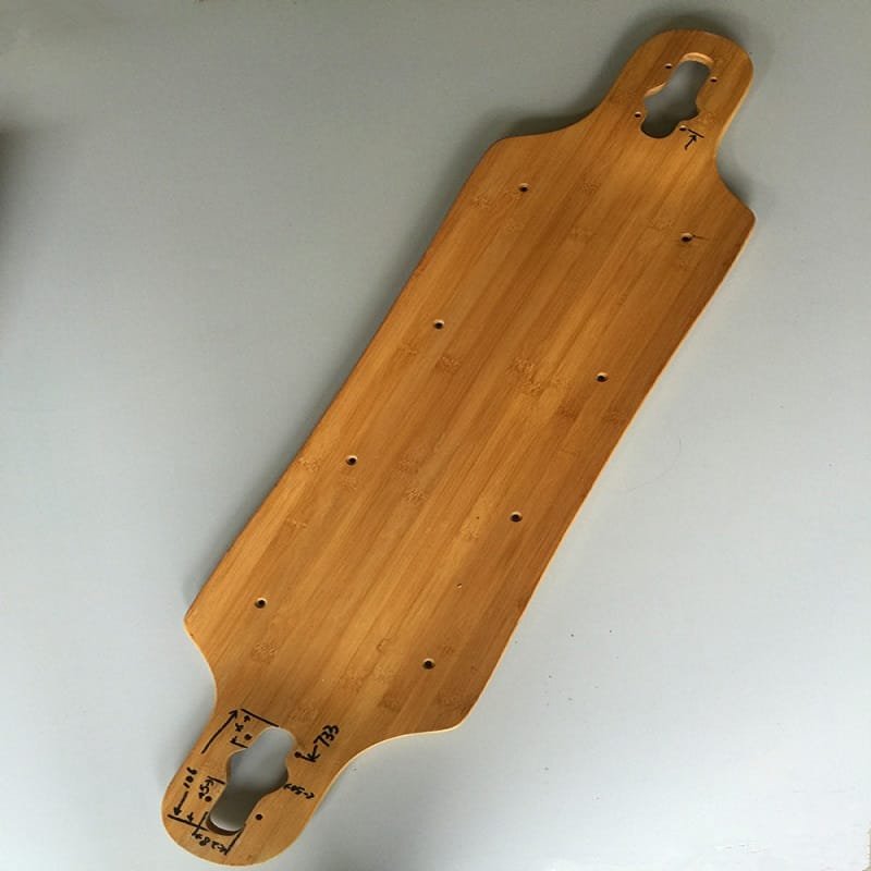 Bamboo skateboard deck with natural finish
