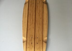 Bamboo skateboard deck with natural finish