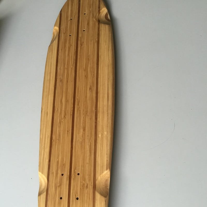 Bamboo skateboard deck with natural finish