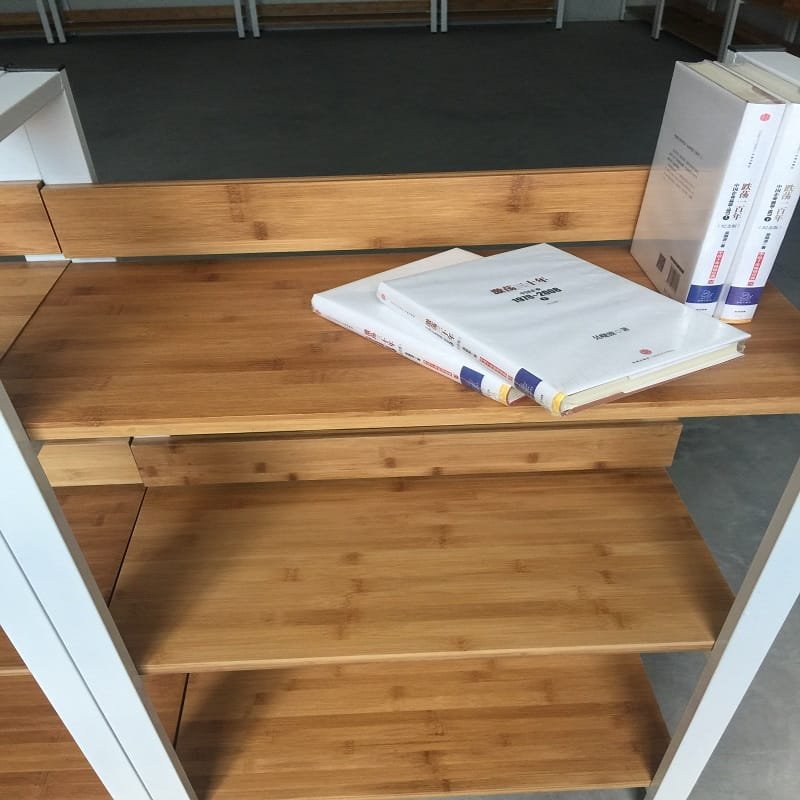 Multi-tier bamboo and metal moisture-resistant shelf