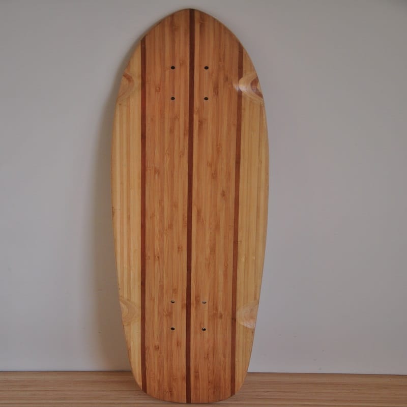Bamboo skateboard deck with natural finish
