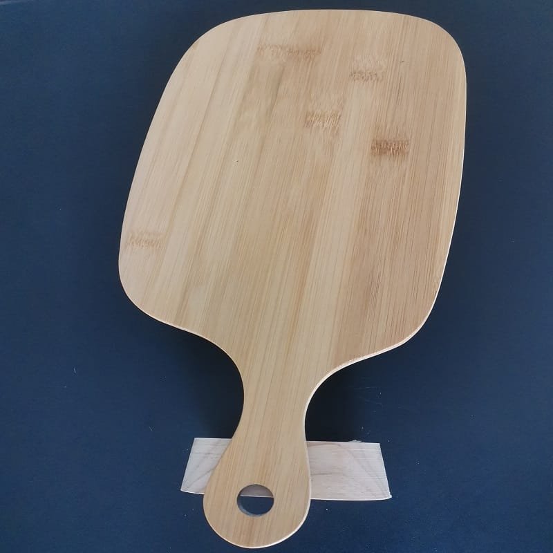 Round bamboo pizza and cheese serving tray
