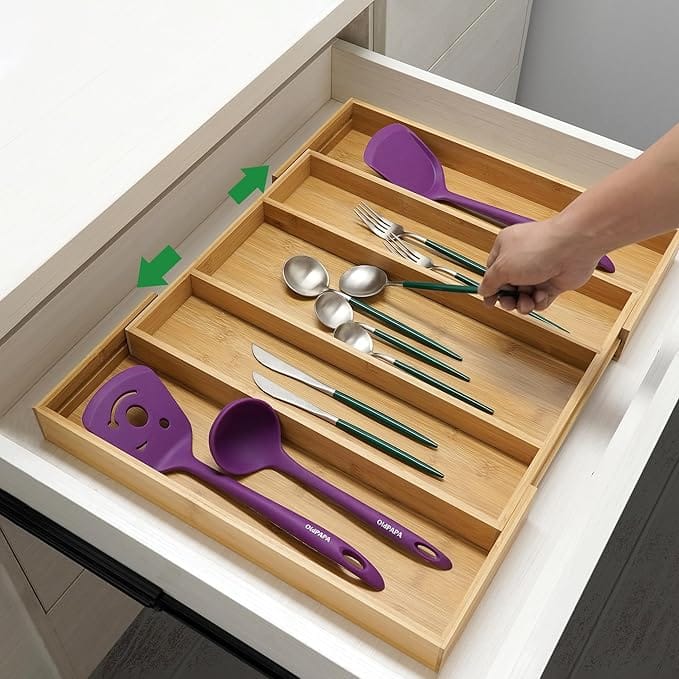Bamboo Drawer Organizer Render