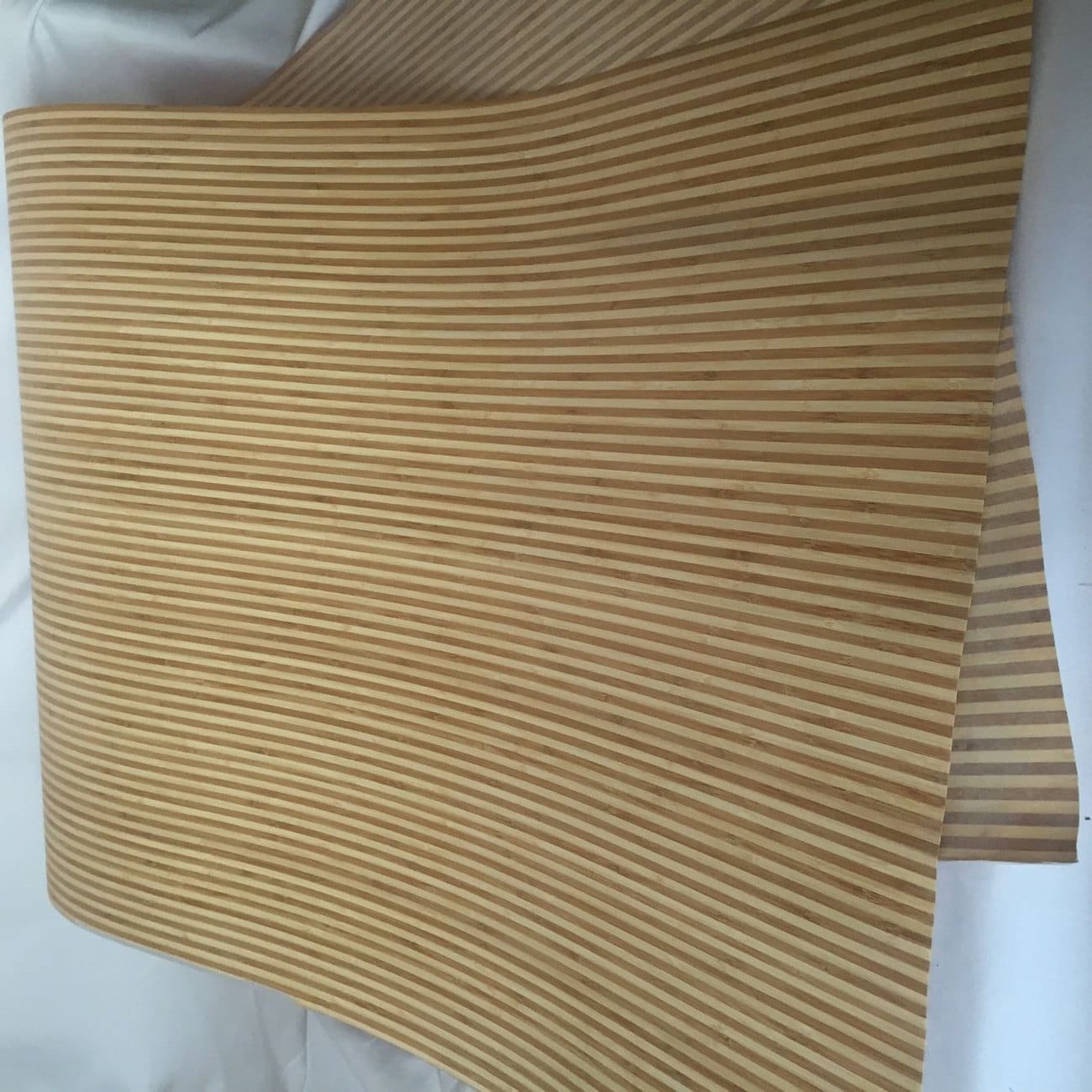 Zebra bamboo veneer 0.5mm alternating light and caramel stripes
